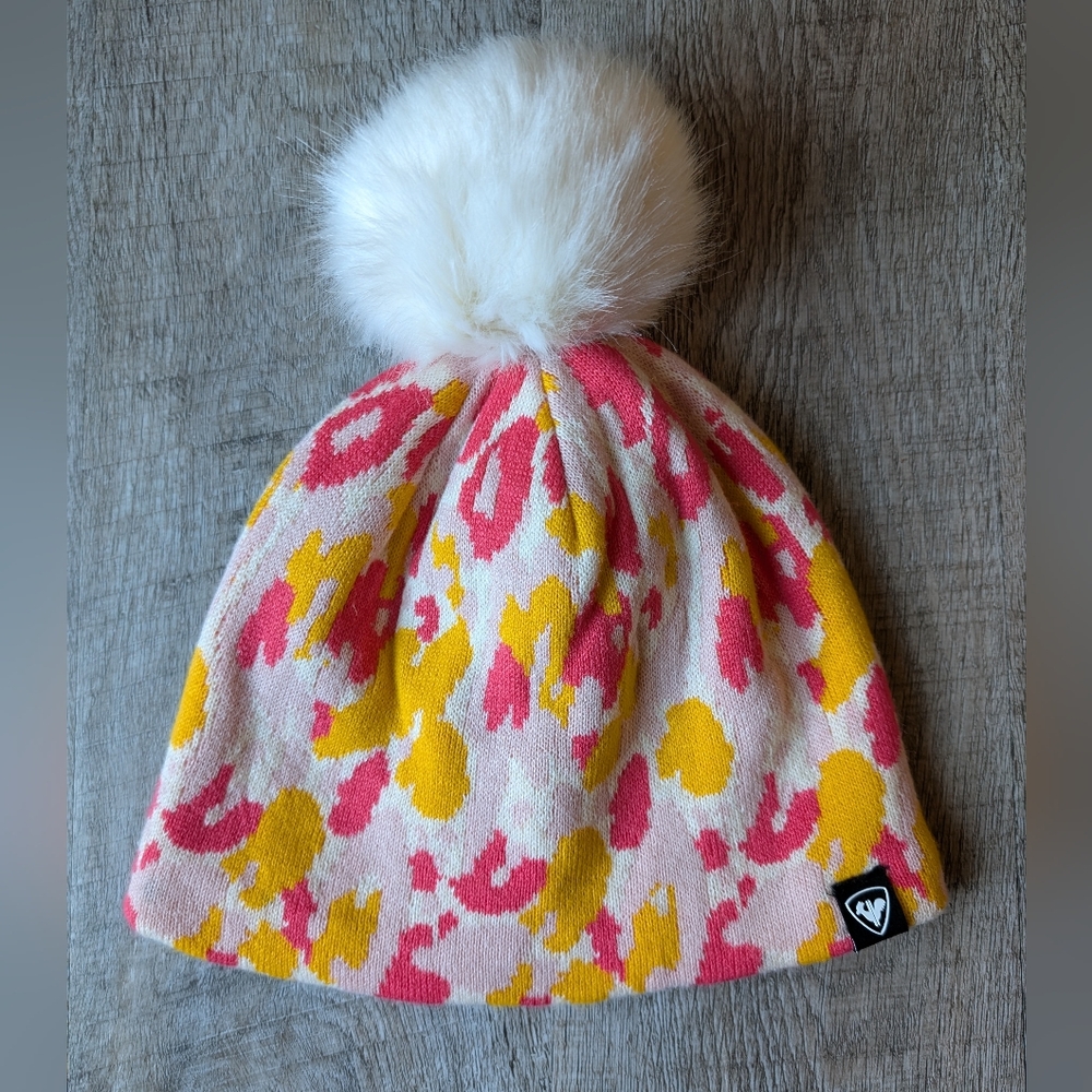 Rossignol Jr. Ariana Pom Pom Knit Beanie Animal Print